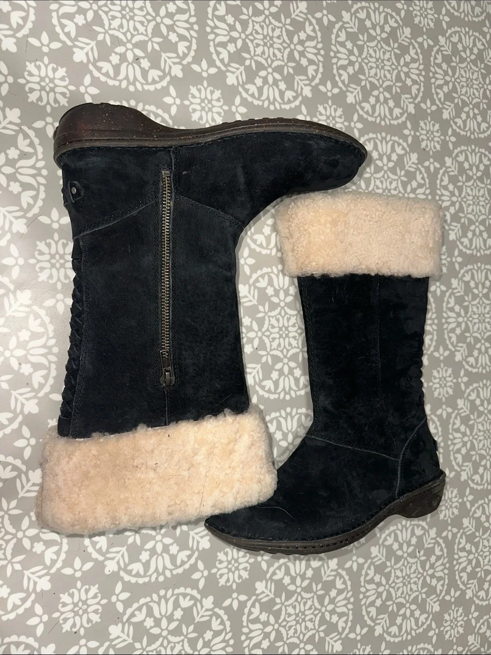 Ugg Karyn Black Suede Shearling-Lined Women's Boots